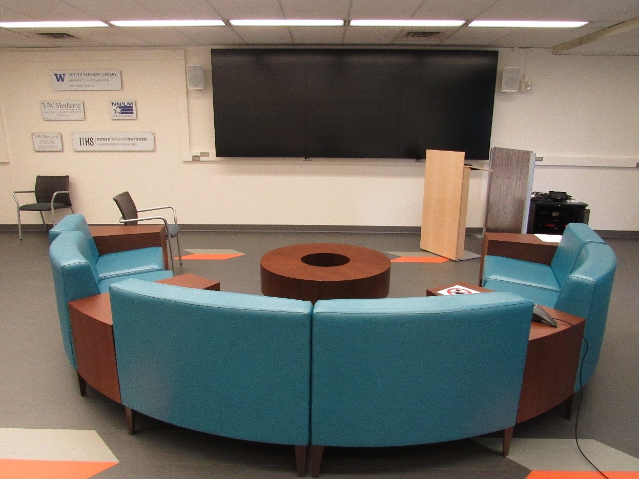 Rear view of the Health Sciences Library's Room T216
